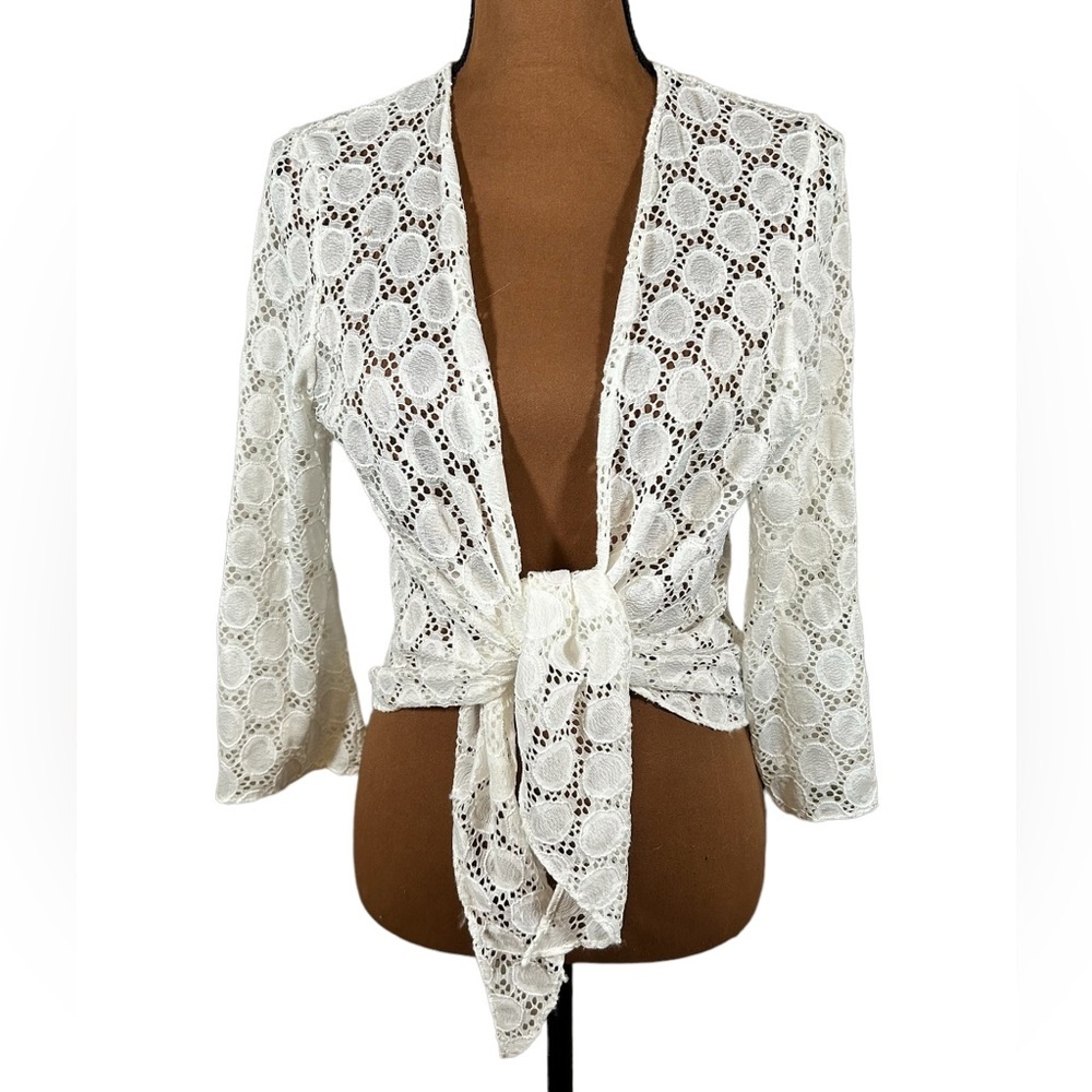 Ronni Nicole White Lace Wrap Scarf